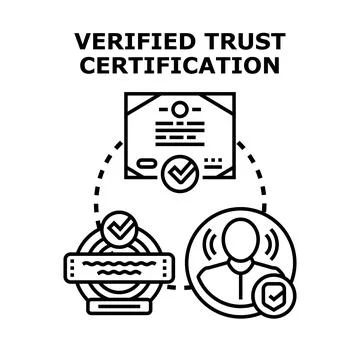 Verified trust certification concept for quality assurance 스톡 일러스트