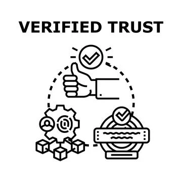 Verified trust concept with approval and security process Stockillustratie