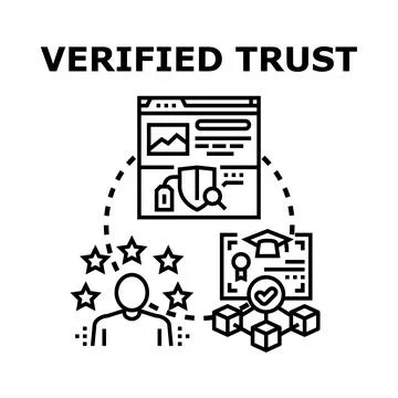 Verified trust concept for online security Stock Illustration