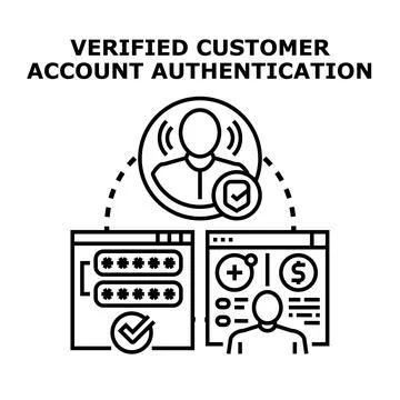 Verified user account authentication cyber security concept Stock Illustration