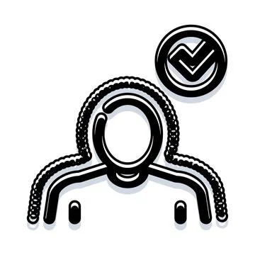 Verified user account icon authentic profile checking イラスト素材