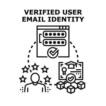 Verified user email identity account access Stock Illustration