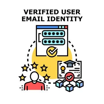 Verified user email identity account access Stock Illustration