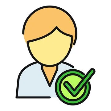Verified user profile with approved checkmark icon Stock Illustration