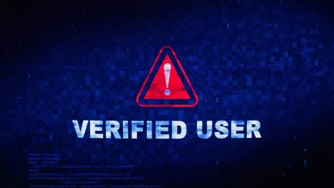 Verified User Text Digital Noise Twitch Glitch Distortion Effect Error Loop Stock Footage 106706056