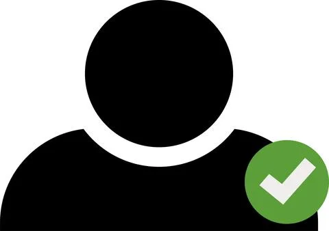 Verified User tick icon sign. Illustrazione stock