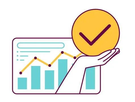 Verified, validated, reliable data, table graphic Stock Illustration