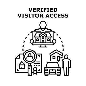 Verified visitor access for property security system Ilustración de archivo