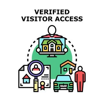 Verified visitor access for property security system Ilustración de archivo