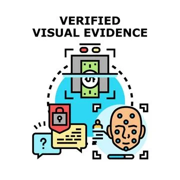 Verified visual evidence concept for secure online identification Stock Illustration