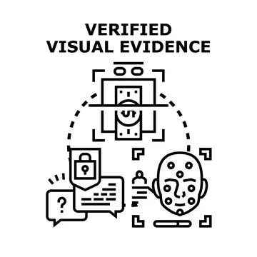 Verified visual evidence concept for secure online identification Stock Illustration