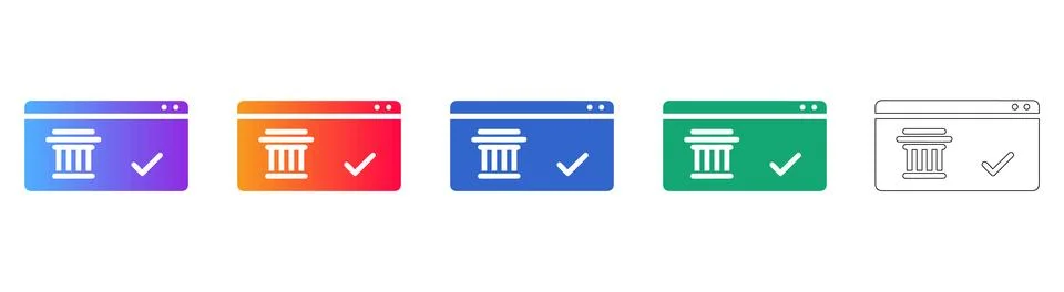 Verified Web Page Analytics Icons Illustrazione stock