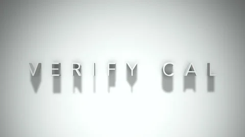 Verify cal 3D title animation with shadows on a white background Stock Footage 297388068