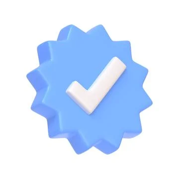 Verify check icon isolated on white background. 3D icon, sign and symbol Stock Illustration