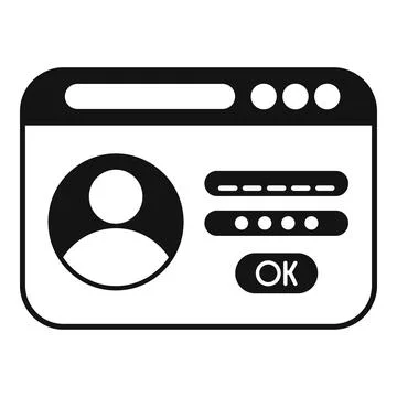 Verify login user icon simple vector. Online registration web Stock Illustration