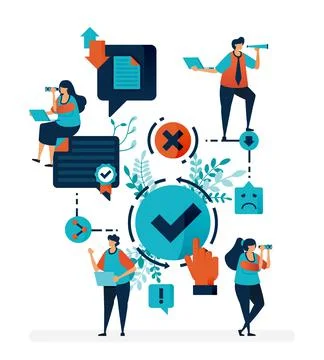Verify option to share documents. Flowchart to select tick or cross. Action i Stock Illustration