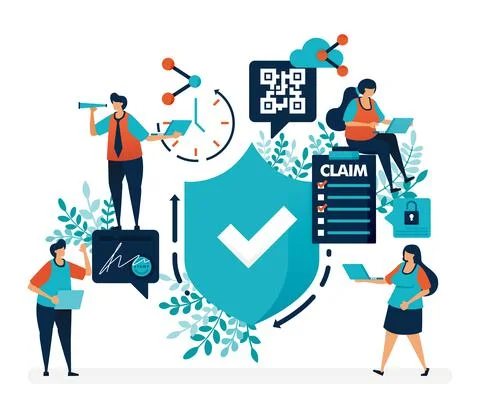 Verify for safety protection and security quality guarantees. survey to submi Stock Illustration