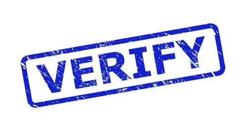 VERIFY Stamp with Grunge Texture and Rounded Rectangle Frame 스톡 일러스트