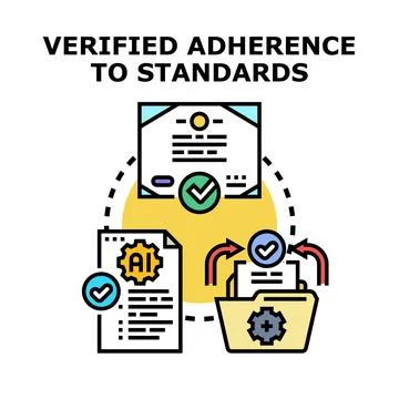 Verifying adherence to standards for quality management process Illustrazione stock