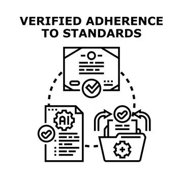 Verifying adherence to standards for quality management process Stock Illustration