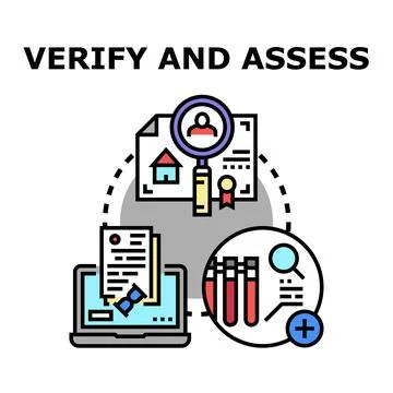 Verifying and assessing data for quality control processes Stock Illustration