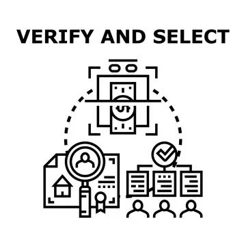 Verifying and selecting financial data for business analysis Stock Illustration