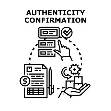 Verifying authenticity and quality control process 스톡 일러스트