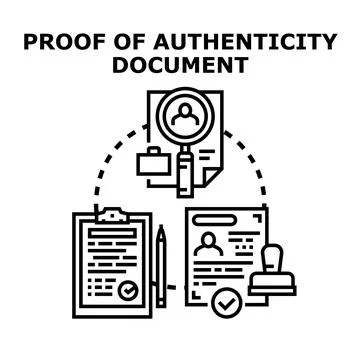 Verifying authenticity of personal identity and official documents Stock Illustration
