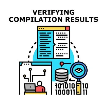 Verifying compilation results process for software development 스톡 일러스트