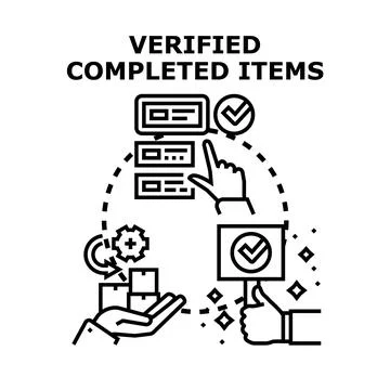 Verifying completed tasks and delivering quality items Stock-Illustration