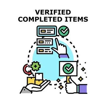 Verifying completed tasks and delivering quality items Stock Illustration