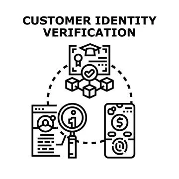 Verifying customer identity for secure digital transactions Stock Illustration