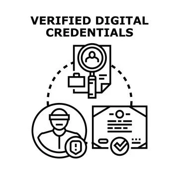 Verifying digital identity credentials for secure access Illustrazione stock