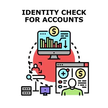 Verifying digital identity for secure financial transactions Stock Illustration