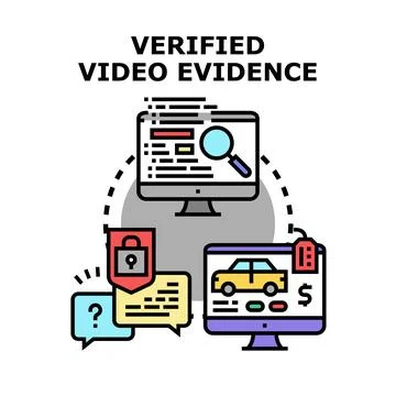 Verifying digital information and video evidence online Stock Illustration