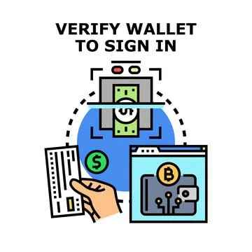 Verifying digital wallet identity for secure financial access Illustrazione stock