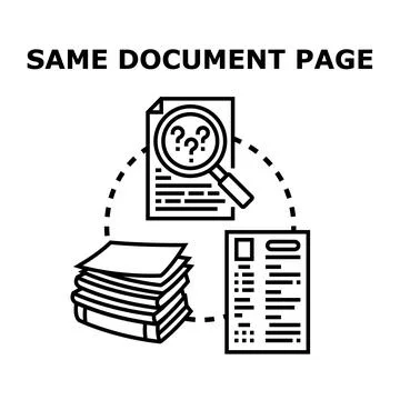 Verifying document information comparing data files Stock Illustration