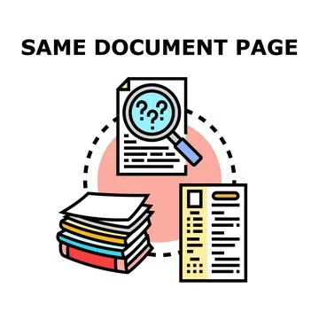 Verifying document information comparing data files Stock Illustration