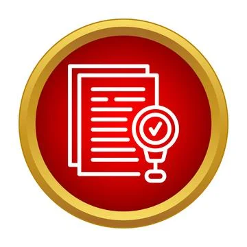 Verifying document paper with magnifying glass icon Stock-Illustration