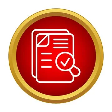 Verifying documents with magnifying glass and check mark イラスト素材