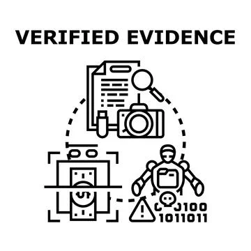 Verifying evidence analyzing digital data and security Stockillustratie