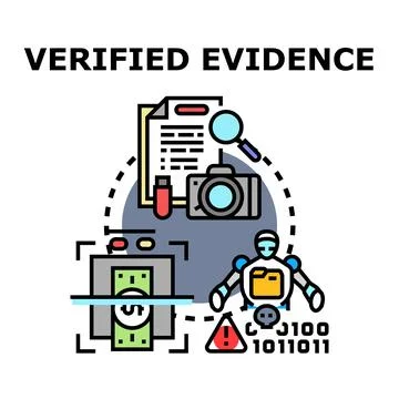 Verifying evidence analyzing digital data and security Stock Illustration