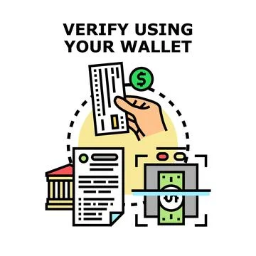 Verifying financial transactions and protecting personal wallet security Stock Illustration