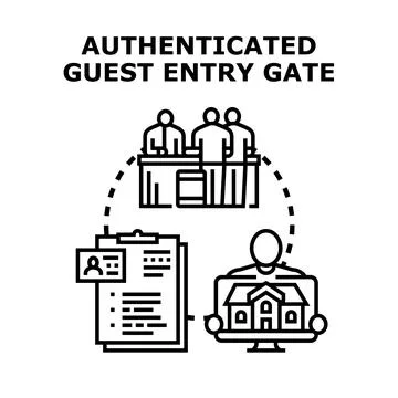 Verifying guest identity for secure entry access Stock Illustration