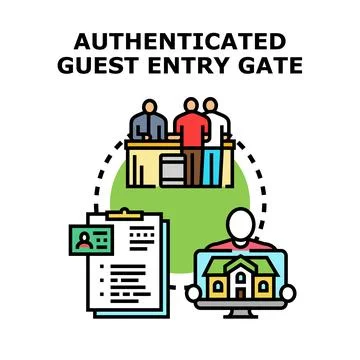 Verifying guest identity for secure entry access Stock Illustration