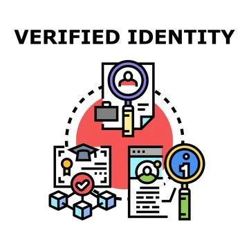 Verifying identity using personal data information Stock Illustration