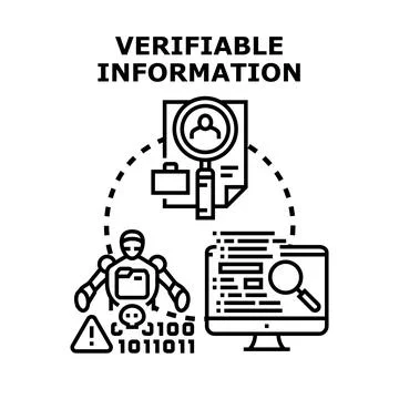 Verifying information and data with artificial intelligence Stock Illustration