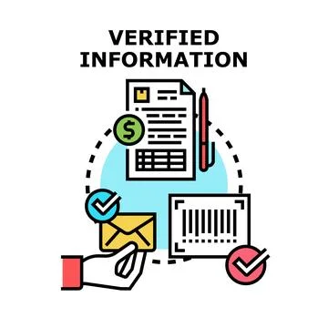 Verifying information and data document concept Stock Illustration