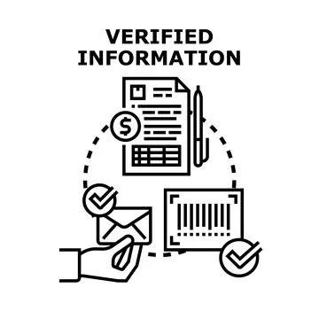 Verifying information and data document concept Stock Illustration