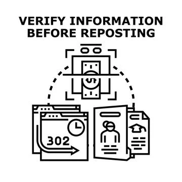 Verifying information before sharing online content Illustrazione stock